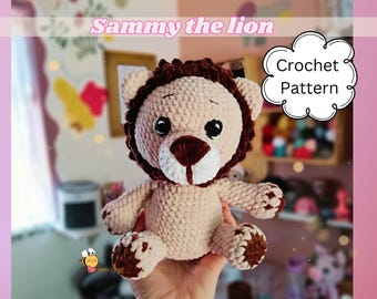 PATTERN Amigurumi lion: Plush amigurumi lion pattern, Easy crochet lion, cute plush lion, gift for baby, DIY crochet pattern for a lion