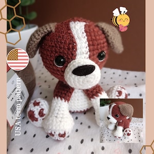 Small crochet amigurumi dog pattern/ Beagle puppy pattern/ Gift for dog lover/ amigurumi hound
