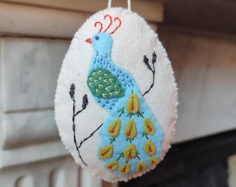 Embroidered felt Easter egg decoration