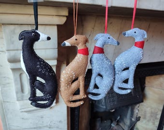 Greyhound or Whippet felt decoration