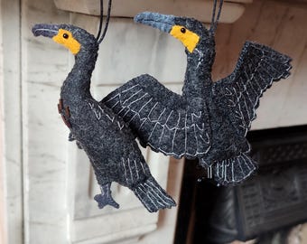 Cormorant felt decoration