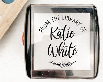 Custom From the Library of Heart Stamp | Personalized Teacher Stamp