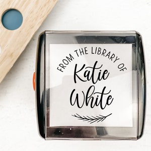 Custom From the Library of Heart Stamp | Personalized Teacher Stamp