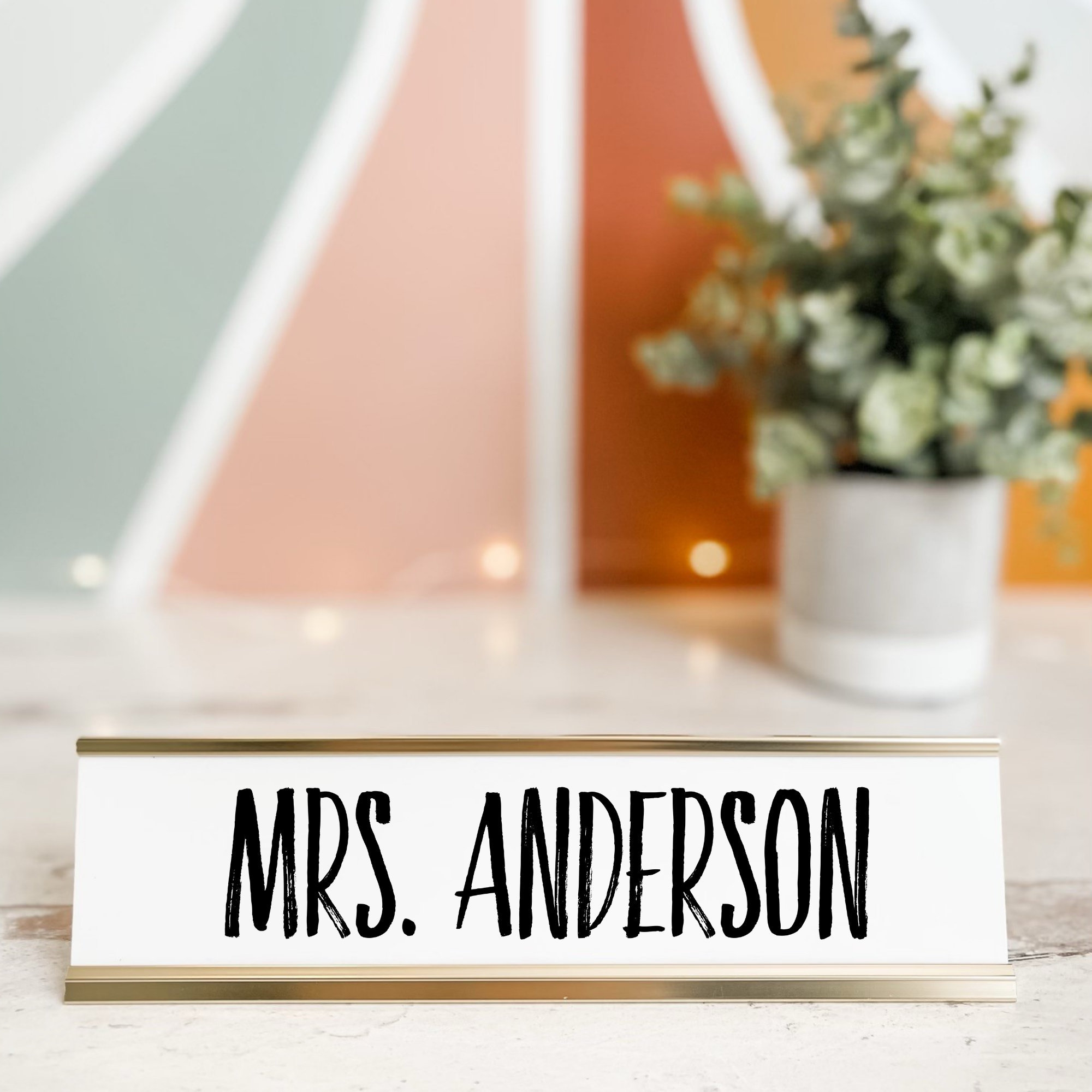 Trendy Teacher Desk Plate | Custom Classroom Decor