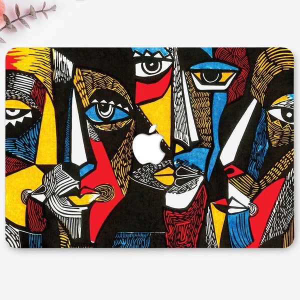 Modern art case MacBook case face MacBook case black Woman Man art Macbook case eyes Abstract Trendy case Gift for him Case black RA0427