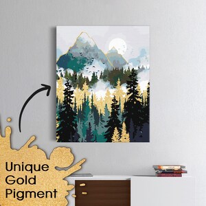 Golden Mountain Malen nach Zahlen Kit - DIY Landschaftsbild auf Leinwand, moderne Natur für Erwachsene RA0383