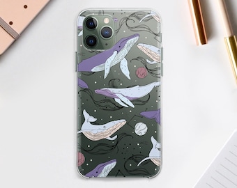 Whales 13 Pro iPhone Clear Case iPhone 13 Pro Max Silicone Animal Case iPhone 13 Case iPhone 12 Pro Max Sea Life Cover iPhone 12 Pro AB0205