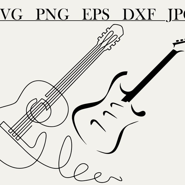 Guitar Svg Acoustic Guitar Svg Electric Guitar Svg Files Silhouette Music Cut Files Cricut Clipart Cut File Instant Download AB02045