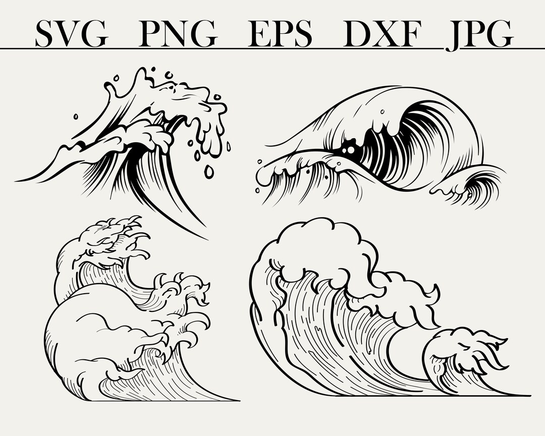 Golven Svg Wave Cut File Water Svg Files Silhouet Ocean Wave - Etsy