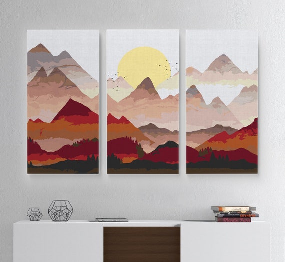 Montagnes Triptyque Art Mural Peinture Par Numéros Panneaux Bricolage Fait  à la Main Peinture par Numéros Kit Image avec Design Unique Peinture par  Numéros RA0399 -  France