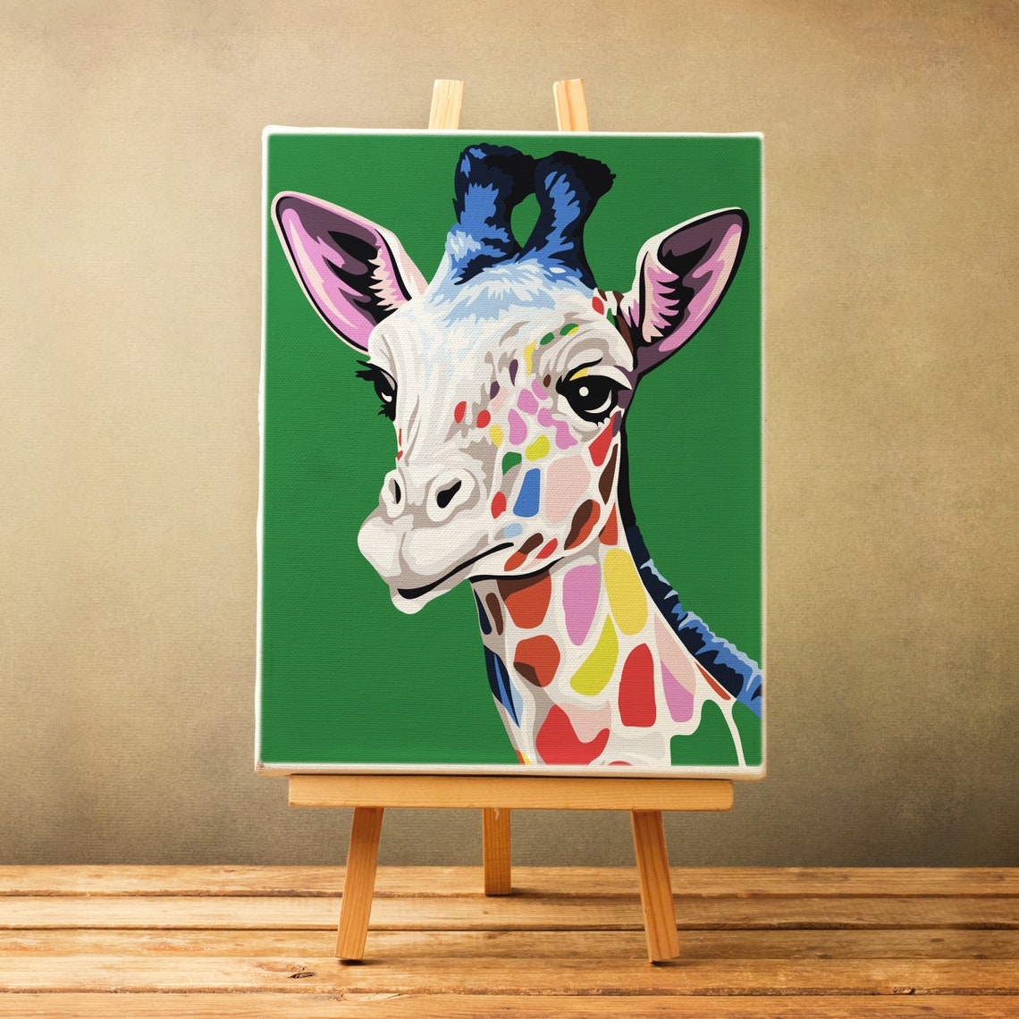 Giraffe Paint By Number Kit for Adults Animals Diy Kit Etsy