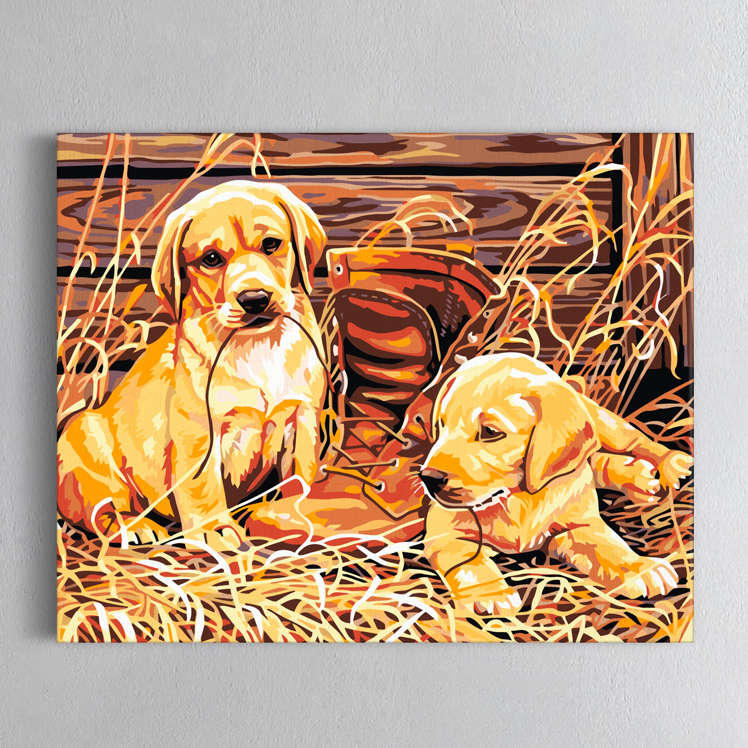 Puppy HandMade DIY Animals Painting by Numbers Little Dogs Set Etsy