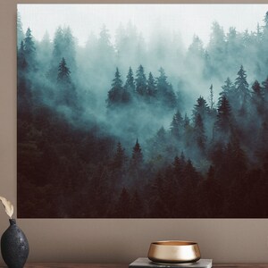 Forest Wall Art 5 Panel Pictures With Design Canvas Set Room | Etsy