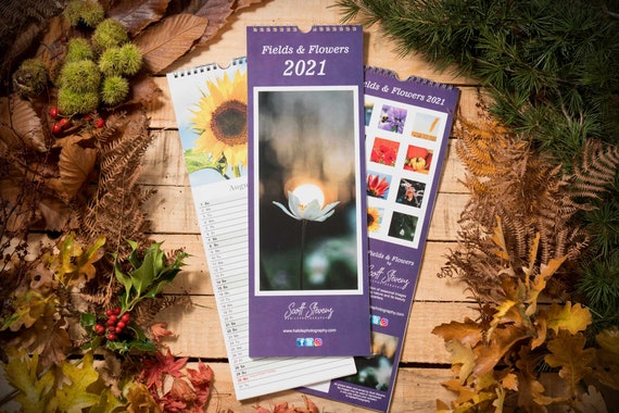 Flowers Fields 2021 Slim Wall Calendar Etsy natures bouquet 2021 wall calendar