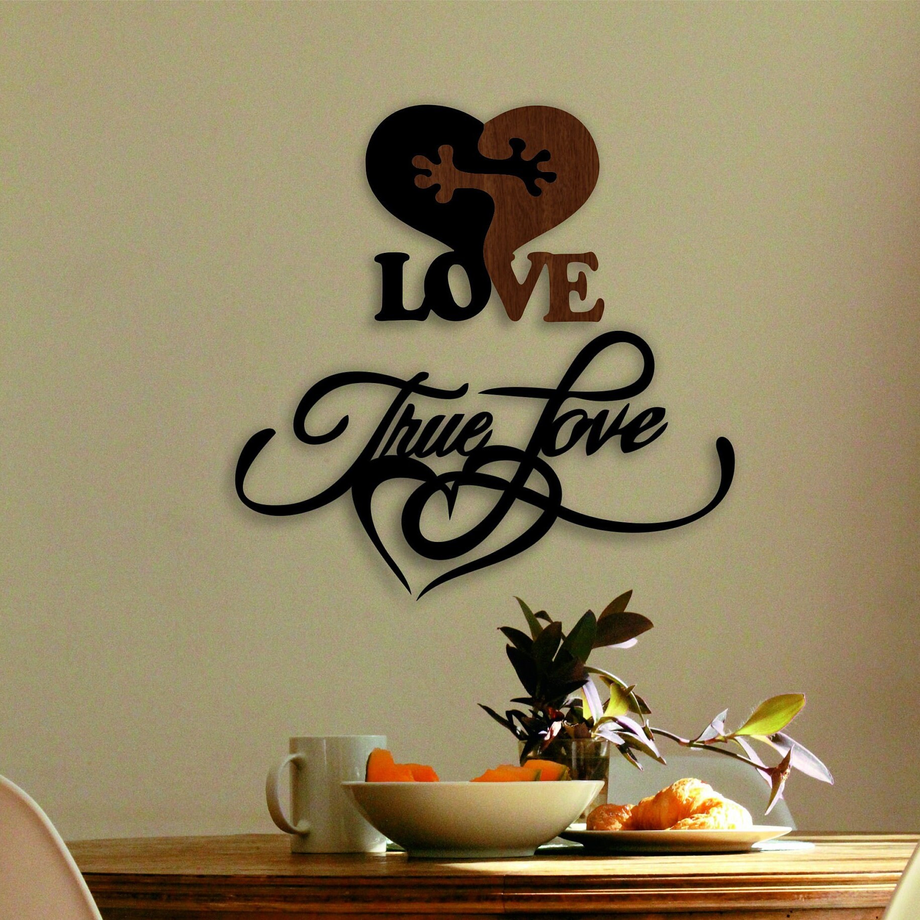 Infinite True Love & Puzzle Heart Wooden Wall Decor | Wedding 