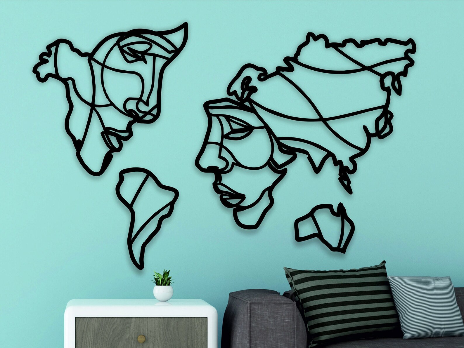 Photo inspiration: Gallery Detail: World Map Continents With Woman Silhouette