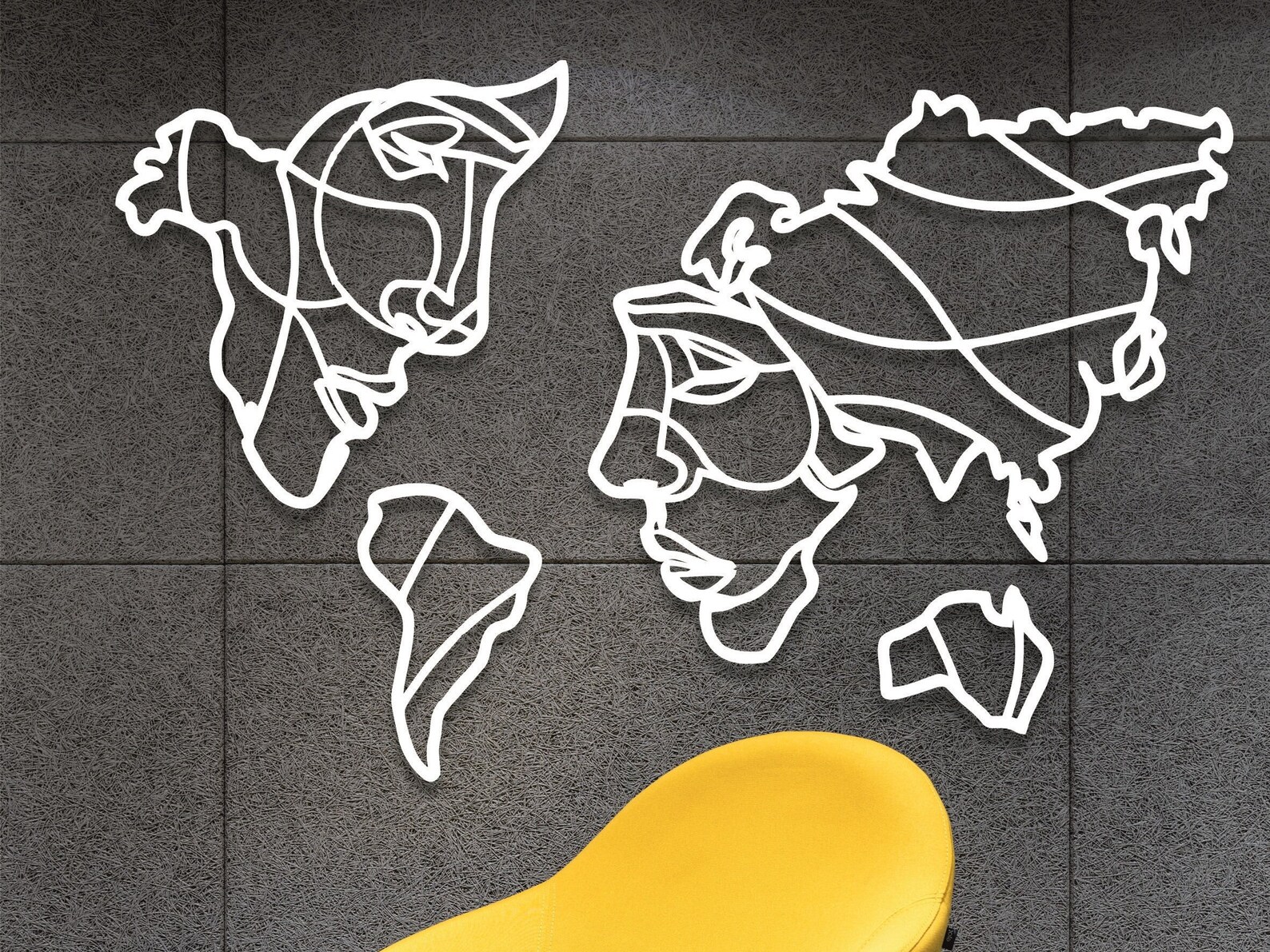 Curated visual reference: World Map Continents With Woman Silhouette Photo Inspiration