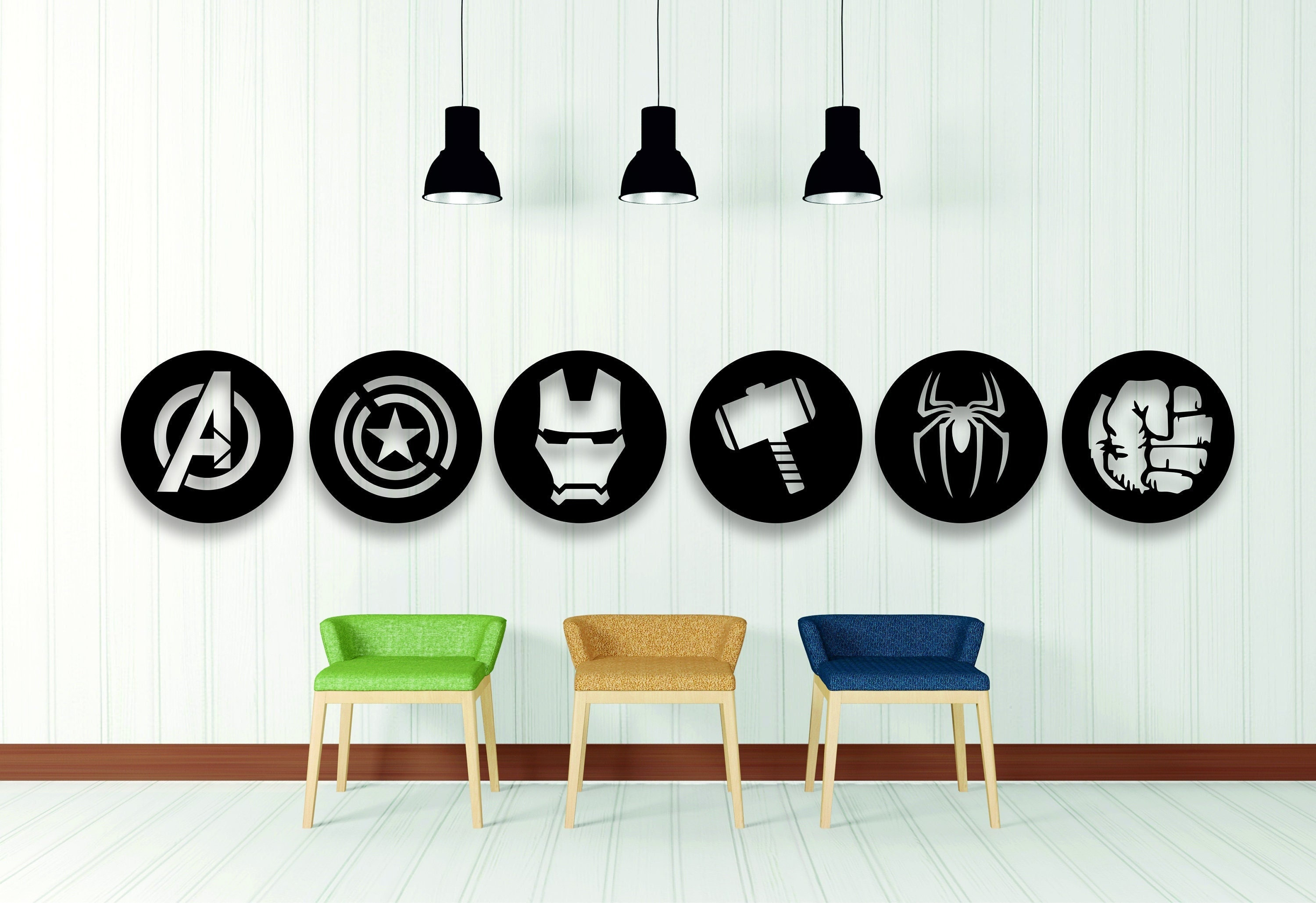 Avengers wall online lights set