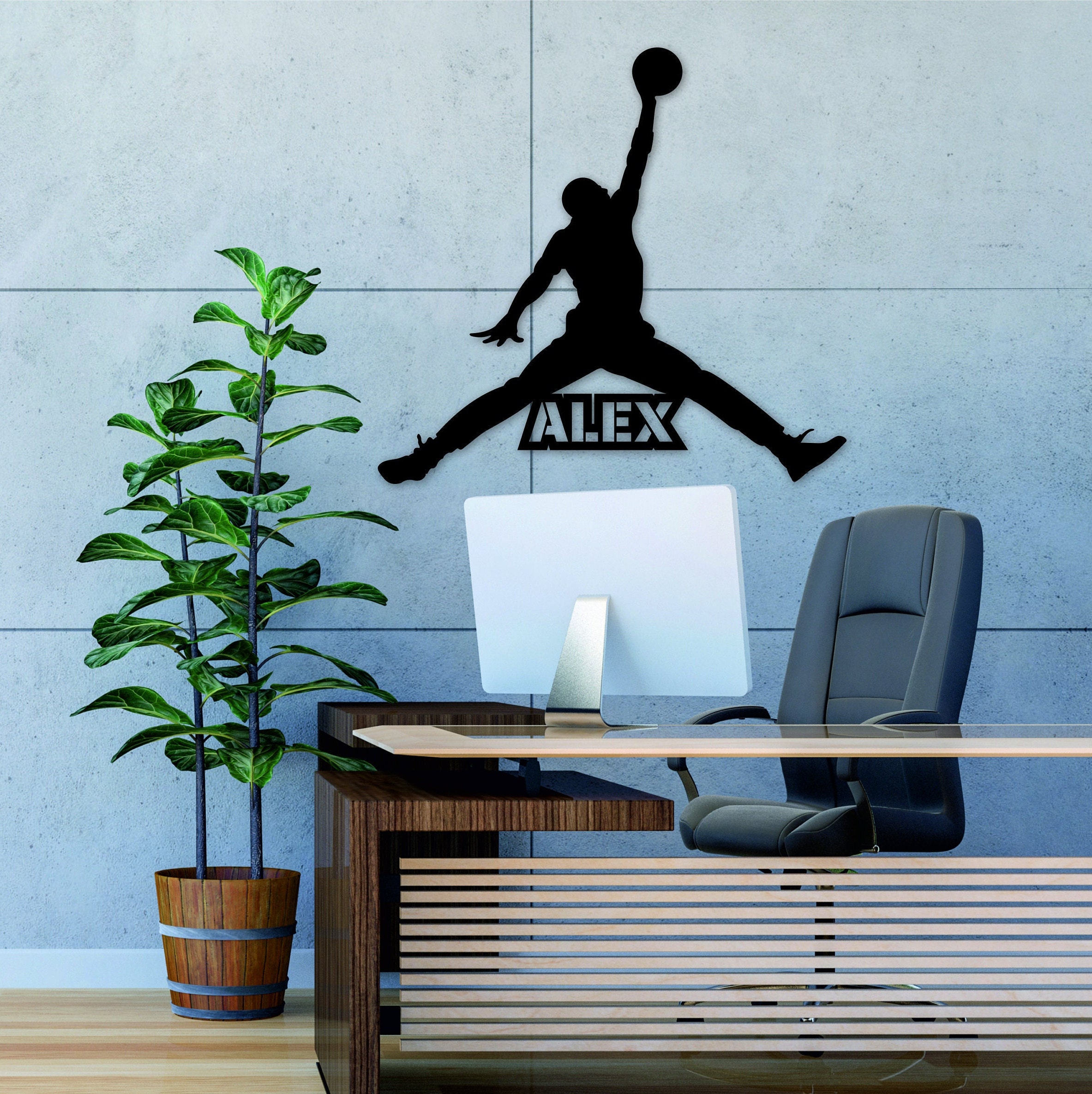 Personalized Basketball Player Wall Decor 3D Silhouette Etsy