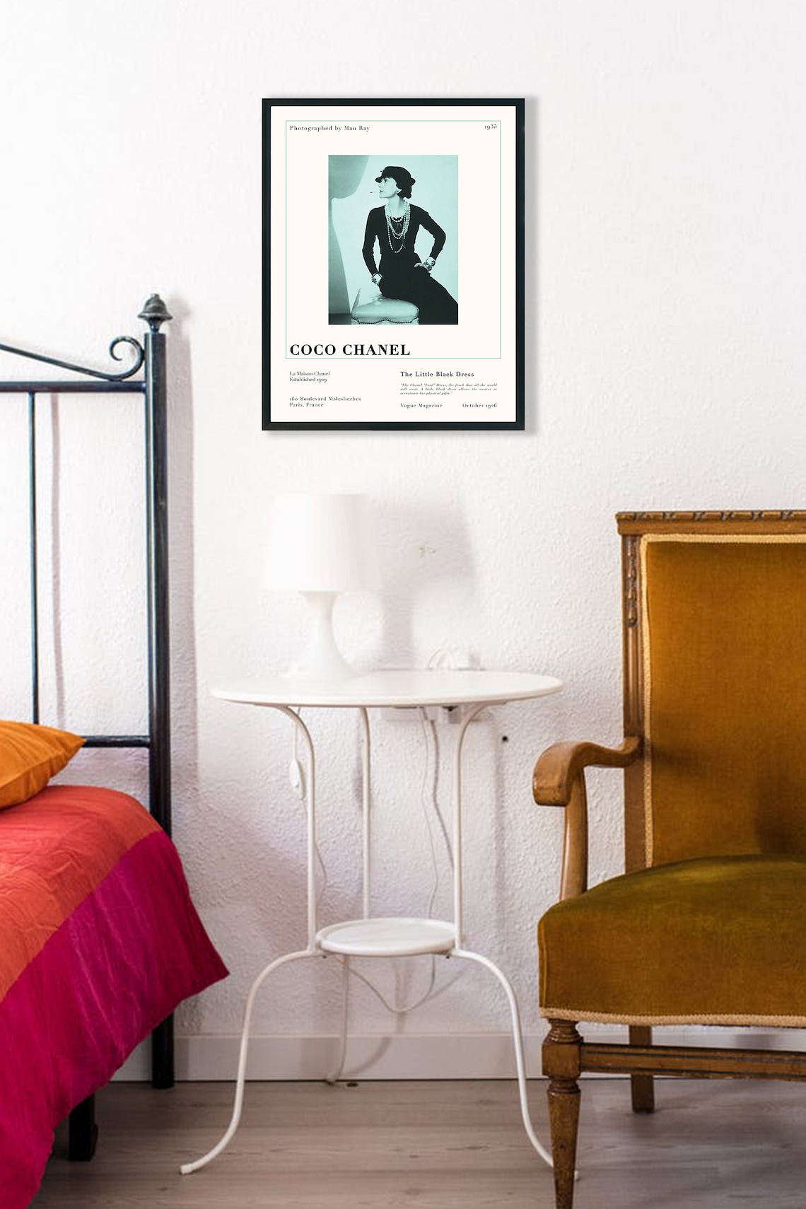 Coco Chanel / Little Black Dress / Vintage Retro Art Print, Minimalist ...