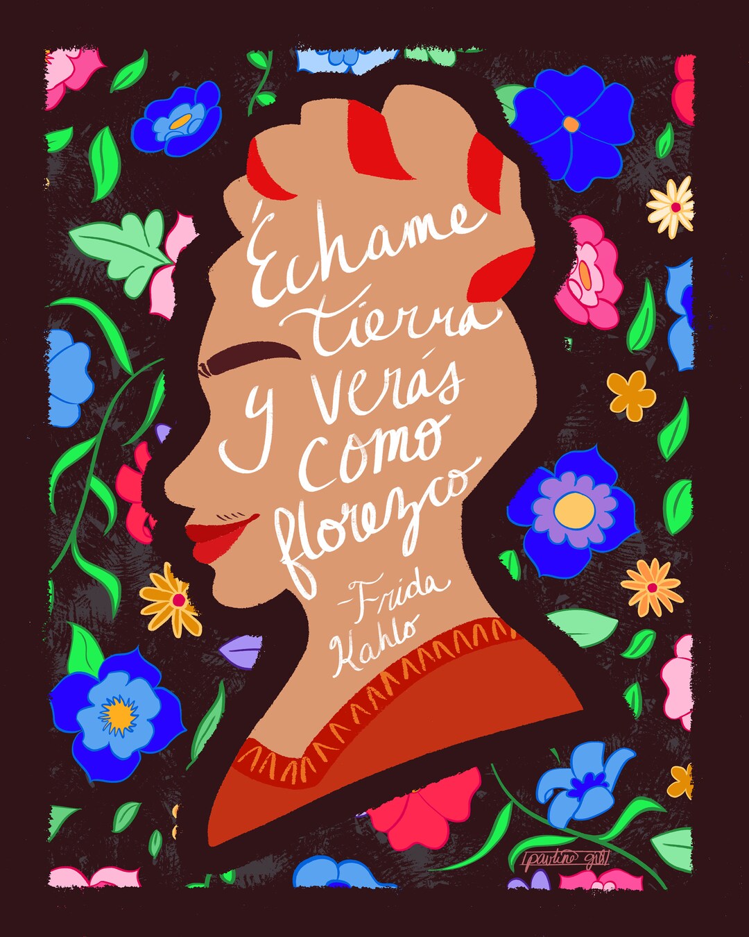 Frida Kahlo Quote, Mexican Art, Mexican Artist, Inspiring Spanish Quote, Arte Mexicano, Latina Art Prints, Artist Quotes