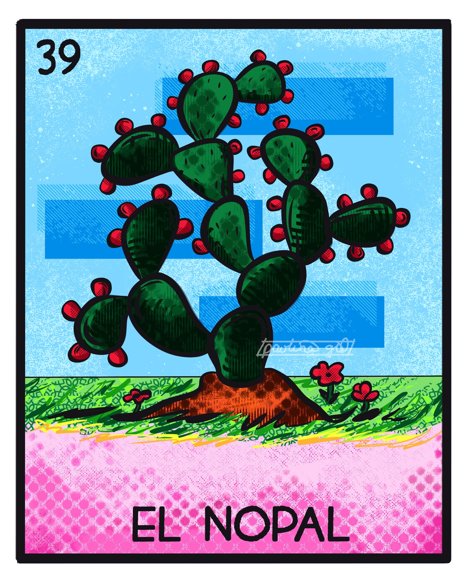 El Nopal Pop Art Lotería Card Mexican Art Arte Mexicana - Etsy