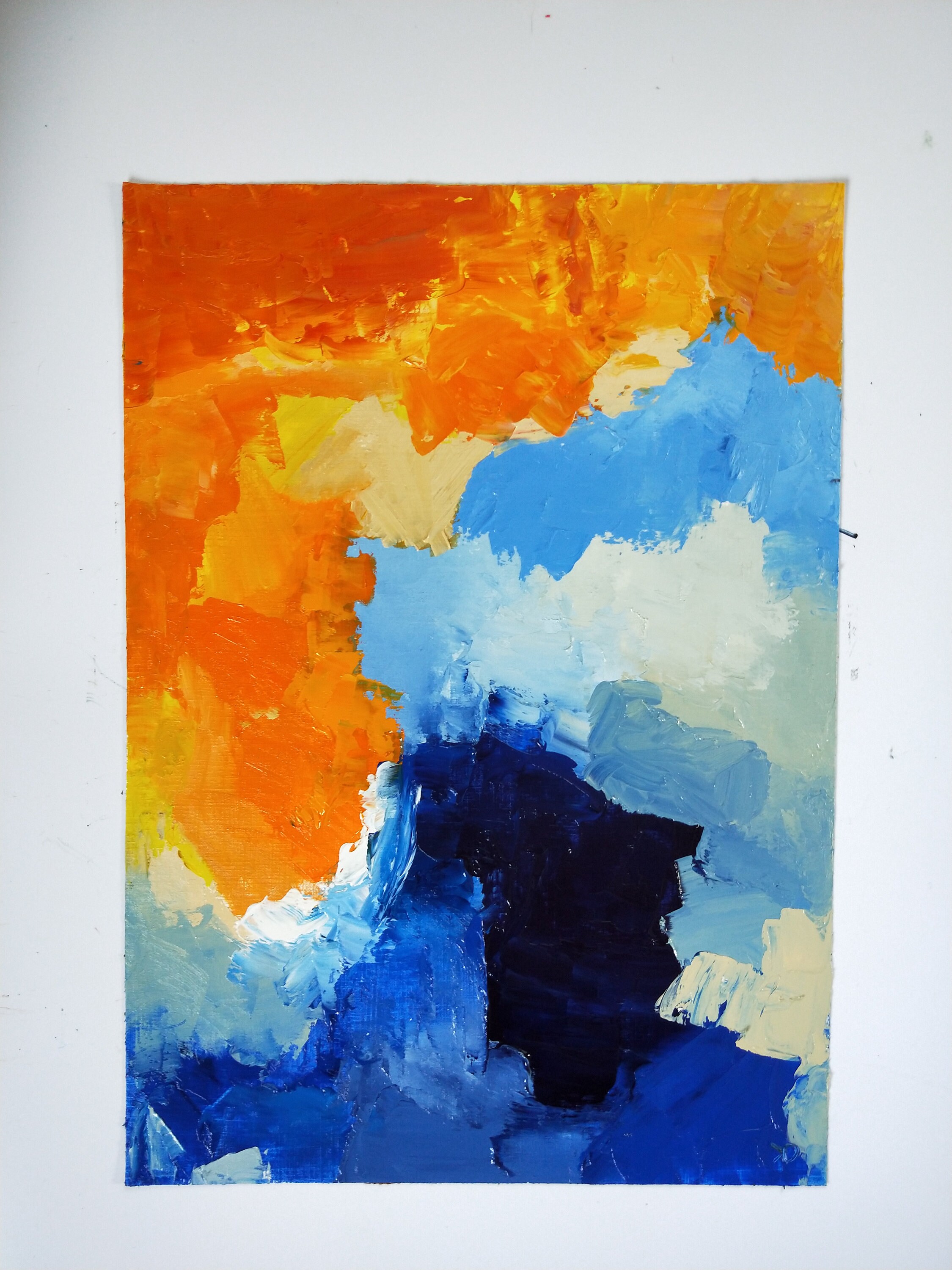 Orange yellow abstract painting yellow oil painting abstract Etsy