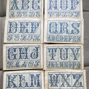 Vintage cross stitch monograms from the 19th century from Riga, Abc stitch Alphabet, digital cross stitch pattern, cross stitch letters font