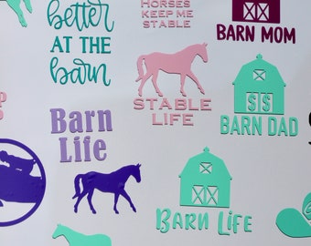 Barn Mom, Barn Dad, Stable Life, Barn Life, Horses Keep Me Stable decals, stickers