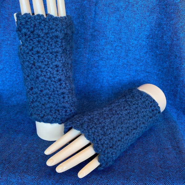 Navy Blue fingerless gloves