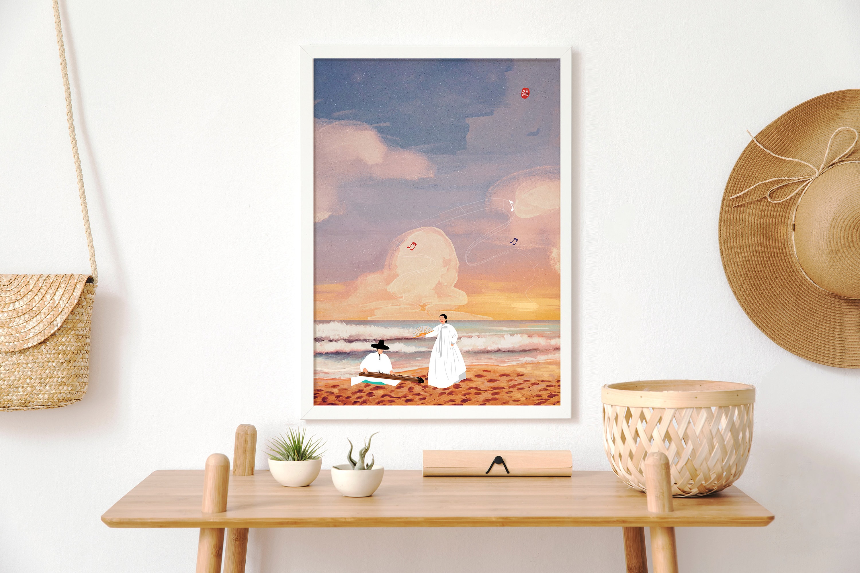 Korean art print Korean wall art decor Korean painting Etsy