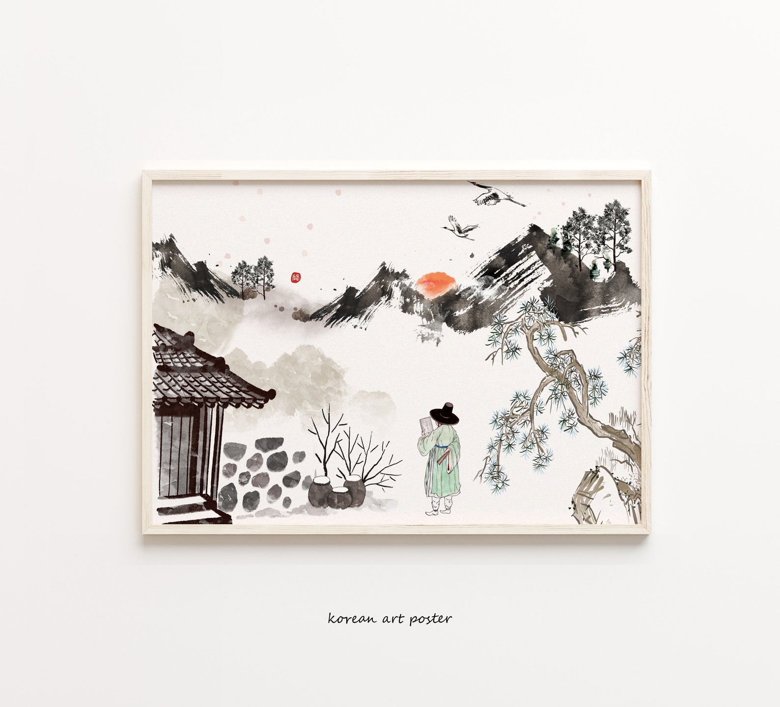 Korean Wall Art Korean Art Print Korean Art Poster Korean Etsy