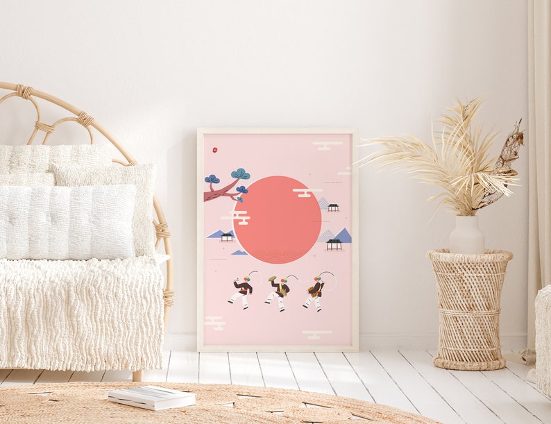 Korean Wall Decor Prints Korean Wall Art Korean Art Print Etsy