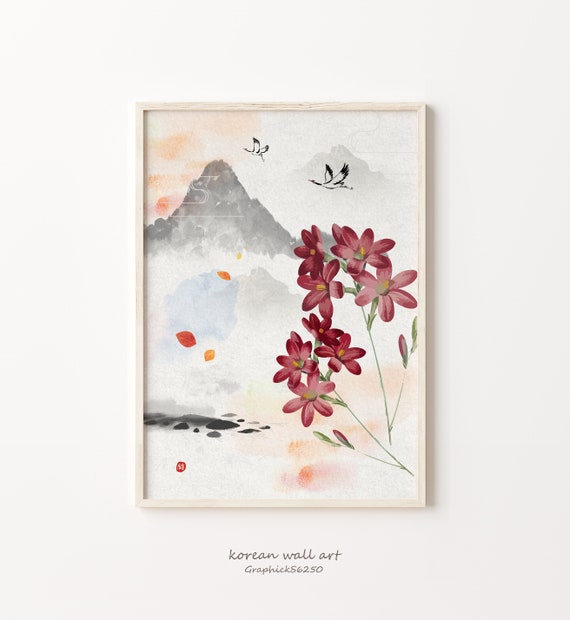 korean stationery Korean wall decor Korean home decor Korean art poster
