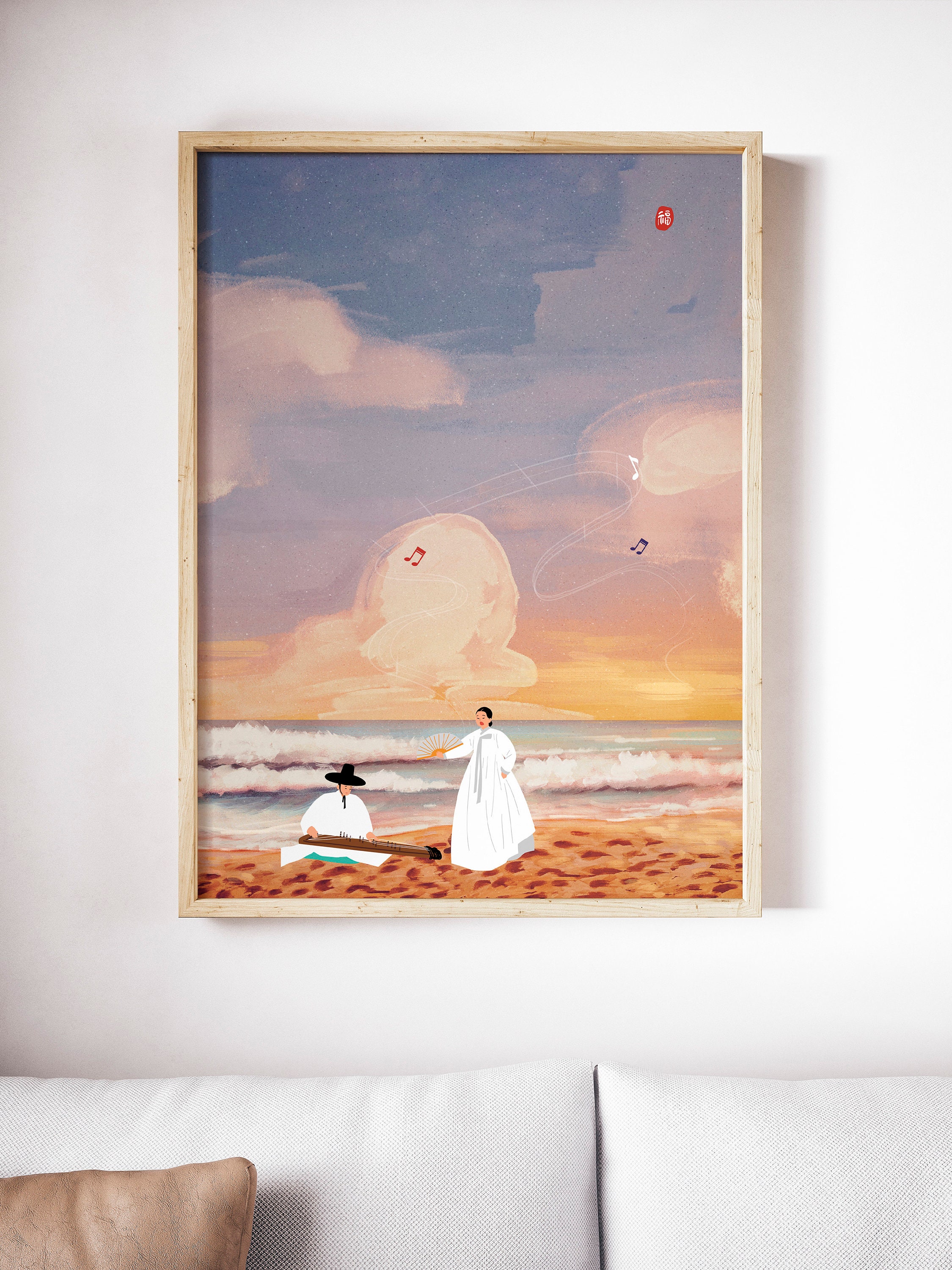 Korean art print Korean wall art decor Korean painting | Etsy