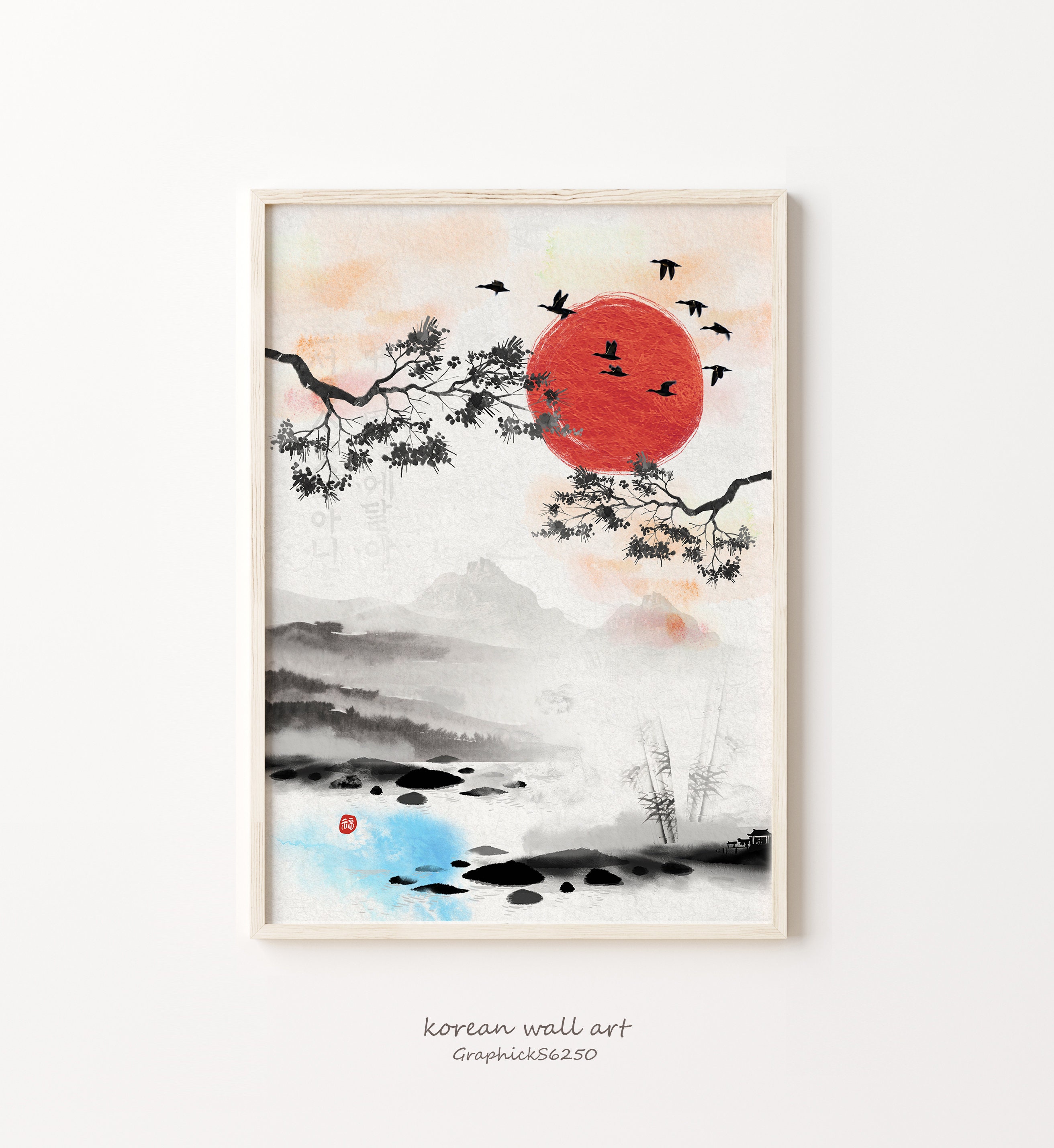 korean stationery Korean wall decor Korean home decor Korean art poster