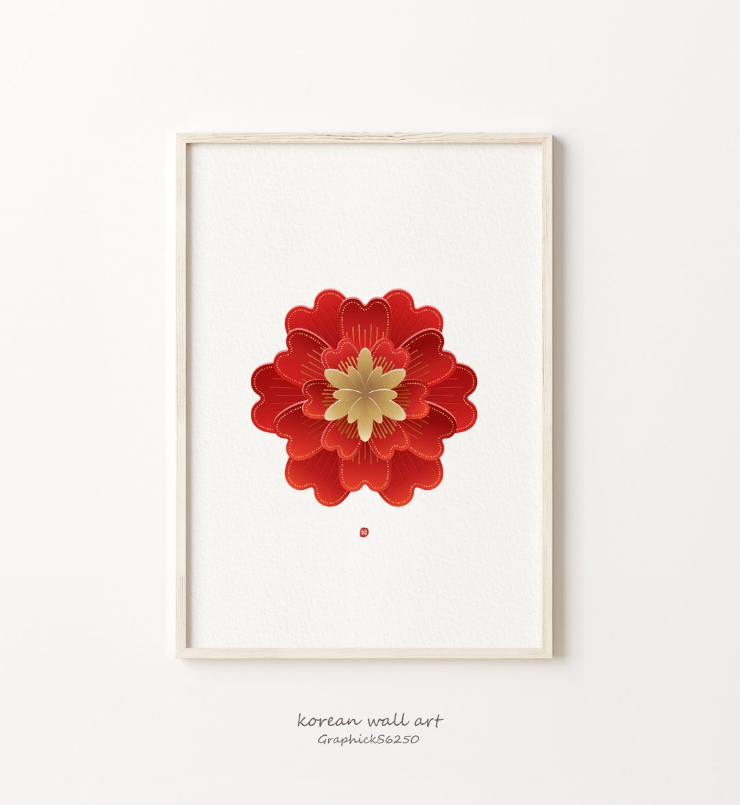 Korean Wall Decor Prints, Korean Wall Art, Korean Art Print, Korean Art