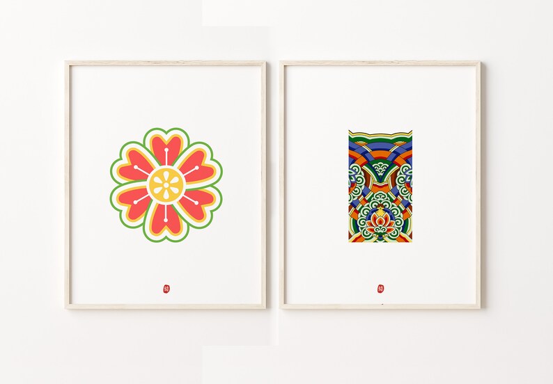 Korean wall art set of 2 Korean Art Asian Art Asian art Etsy