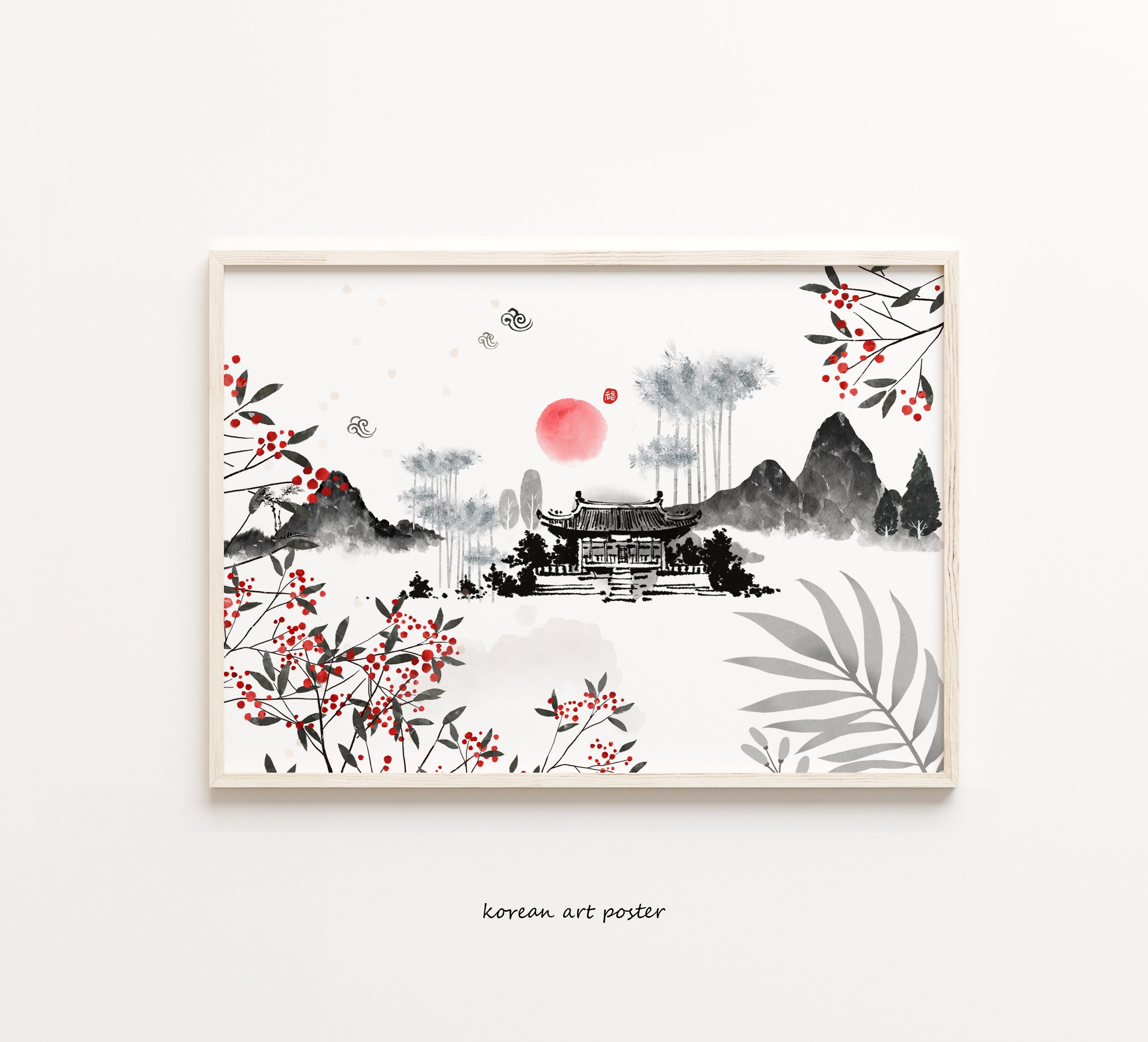 Korean Wall Art Korean Art Print Korean Art Poster Korean Etsy