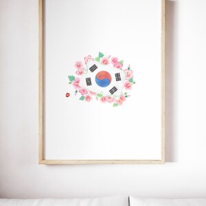Korean Flag, Korean Flag Printable, Korean Flag Art, Taegeukgi Art, Taegeukgi Poster, Taegeukgi ...