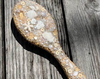 Seashell Pearl Hairbrush