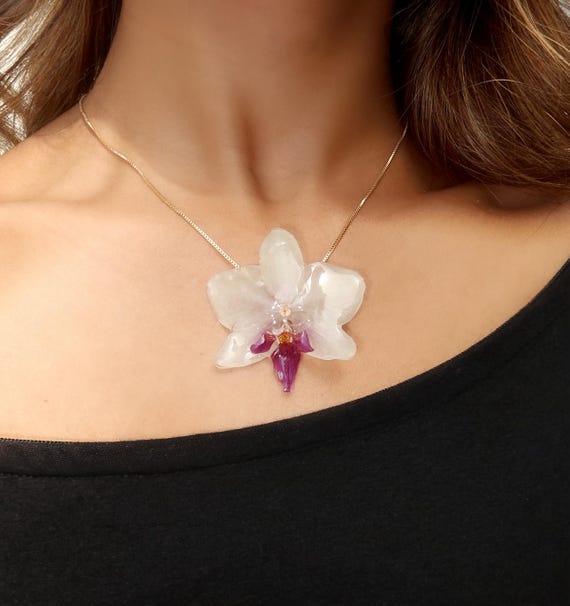 Handmade Real Orchid Necklace