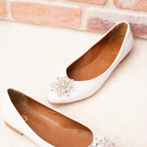 Women&#39;s Ballerinas - Stone detailed shoes White Women&#39;s Ballerinas / Black Women&#39;s Ballerinas