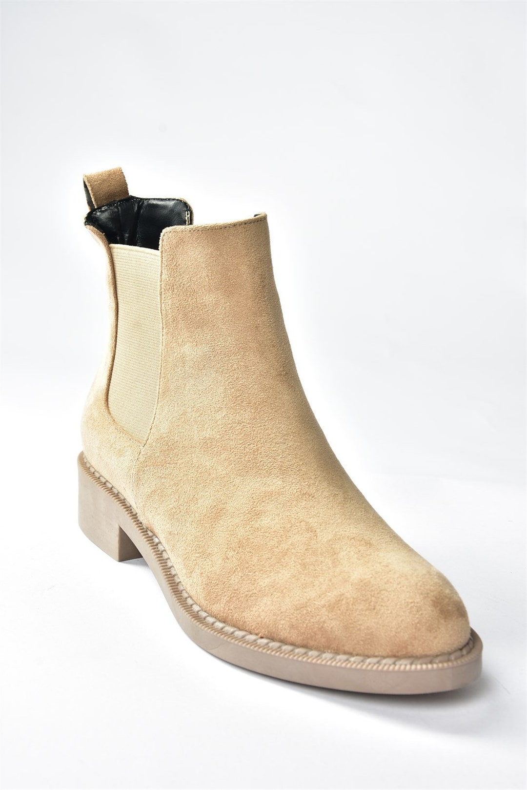 tan low heel boots