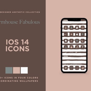 600+ Farmhouse Fabulous Designer Aesthetic iPhone App Icons + 7 Wallpapers