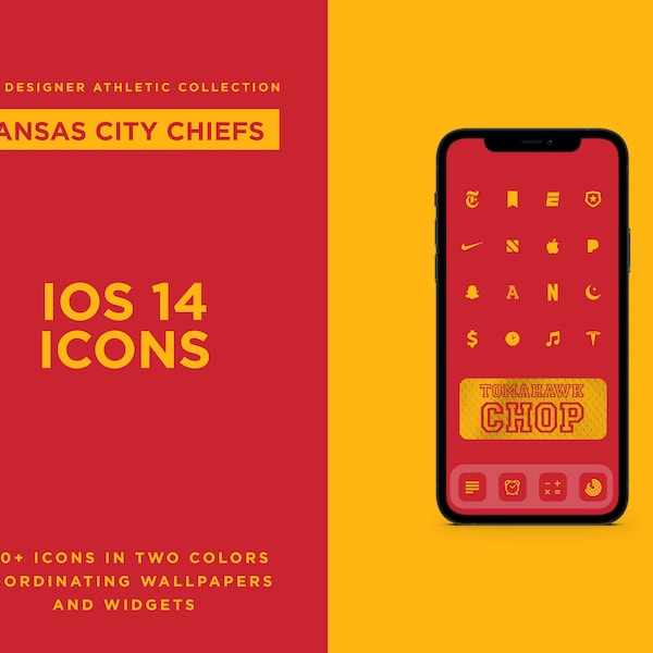 300+ Kansas City Chiefs Designer Aesthetic iPhone App Icons, Widgets + 4 Wallpapers