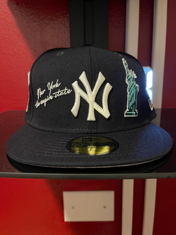 Custom New York Yankee New Era 59fifty Fitted Cap Size 7 1 4 Etsy