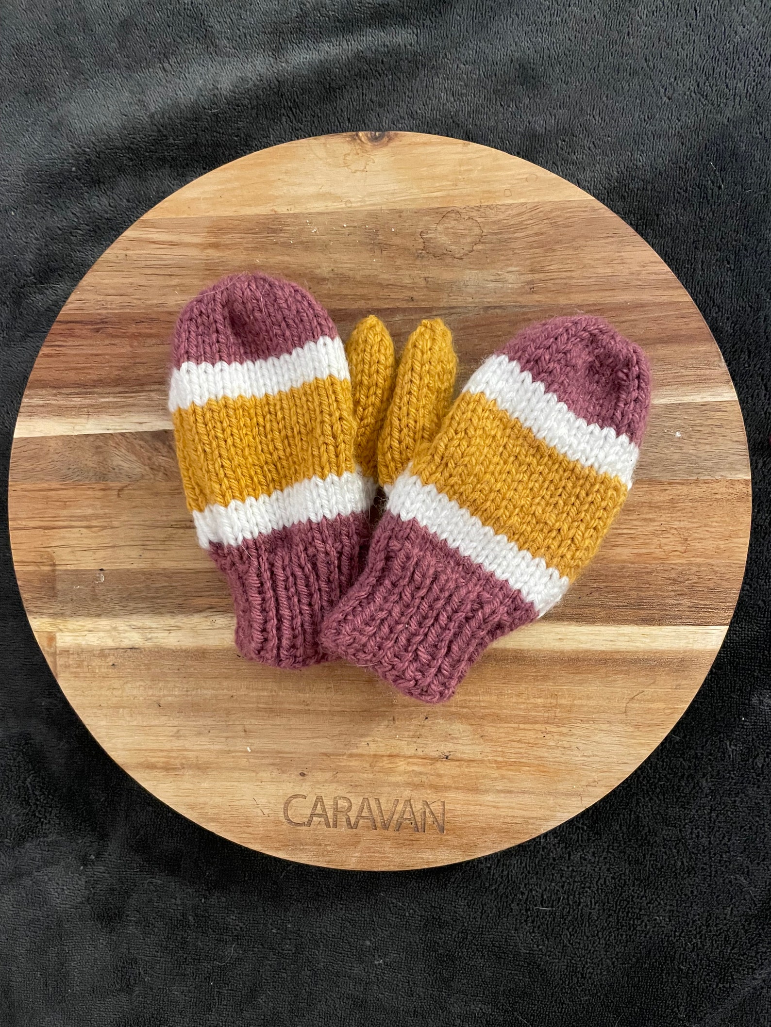 Childs Mittens Lavender and Yellow Etsy