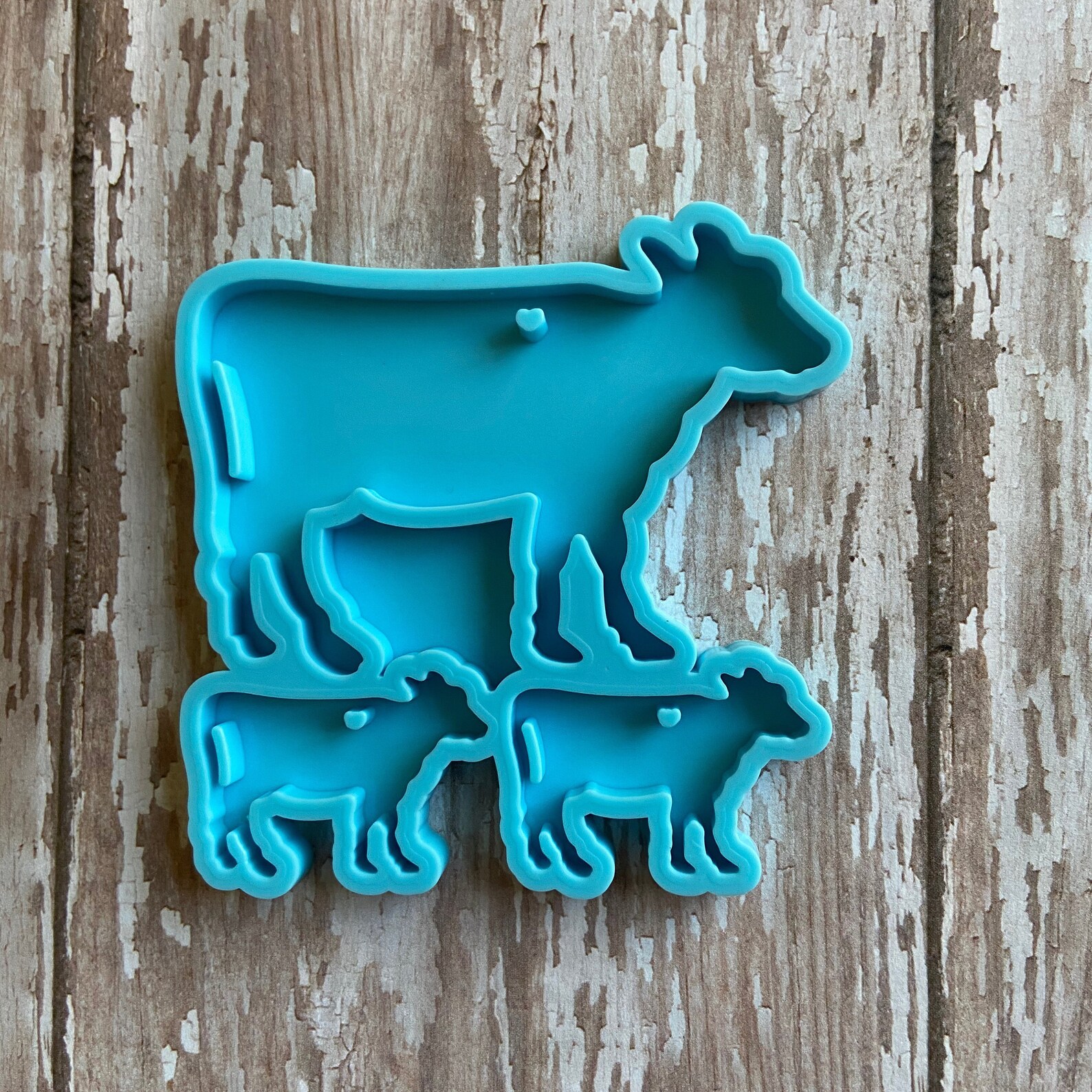 COW CALF FAMILY Keychain Blue Silicone Resin Epoxy Mold Cows Etsy France