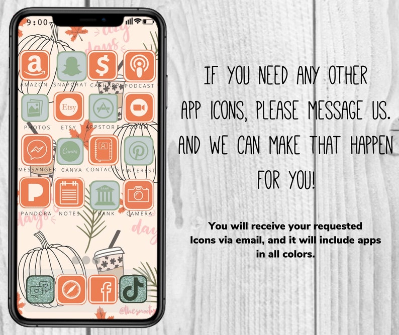 Fall Aesthetic iPhone ios14 App Icons 120 Mix and Match